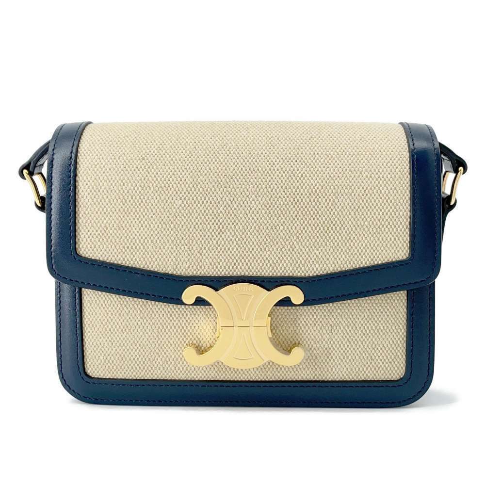 Celine Shoulder Bag Teen Triomphe Canvas
